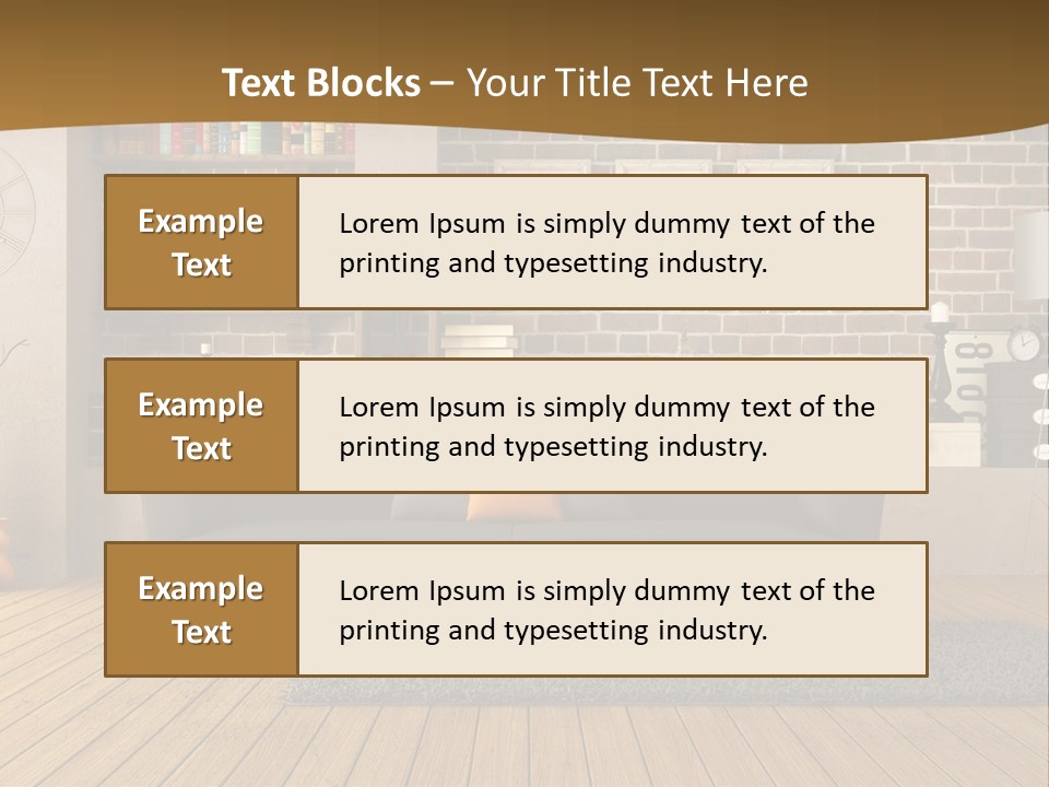 Couch Vase Wooden PowerPoint Template