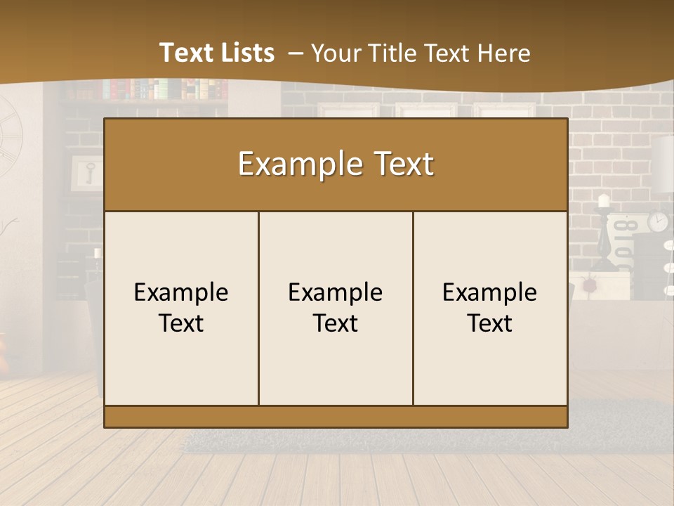 Couch Vase Wooden PowerPoint Template