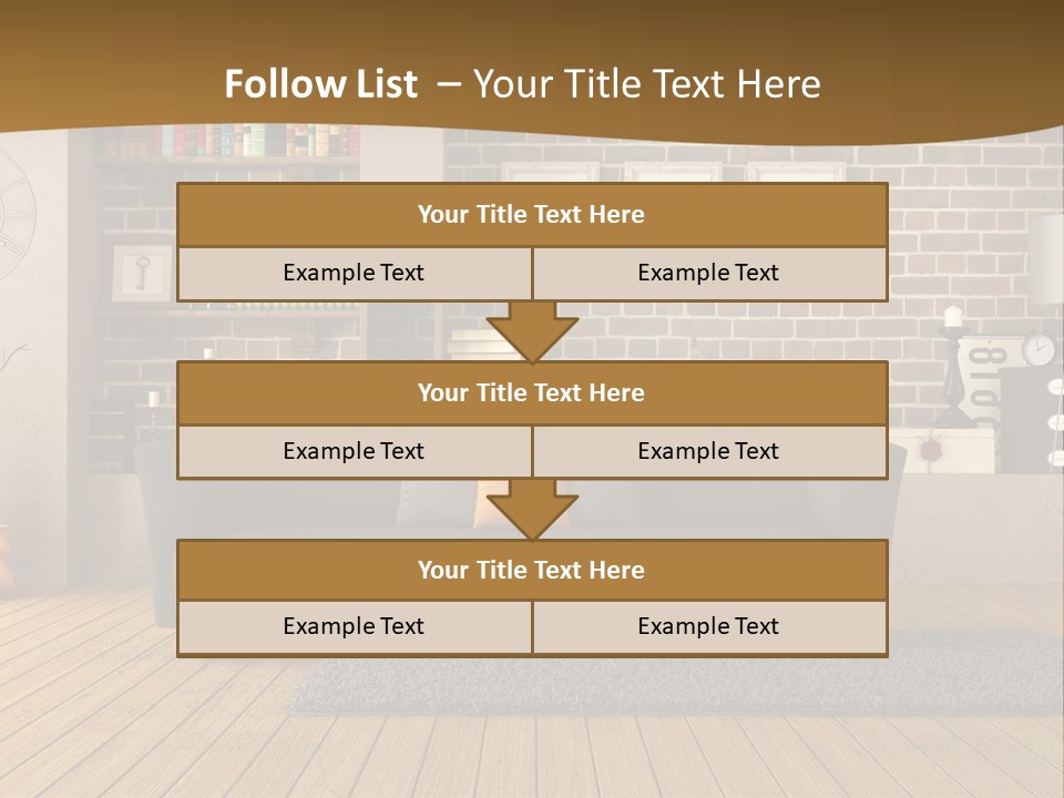 Couch Vase Wooden PowerPoint Template