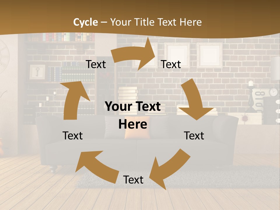 Couch Vase Wooden PowerPoint Template
