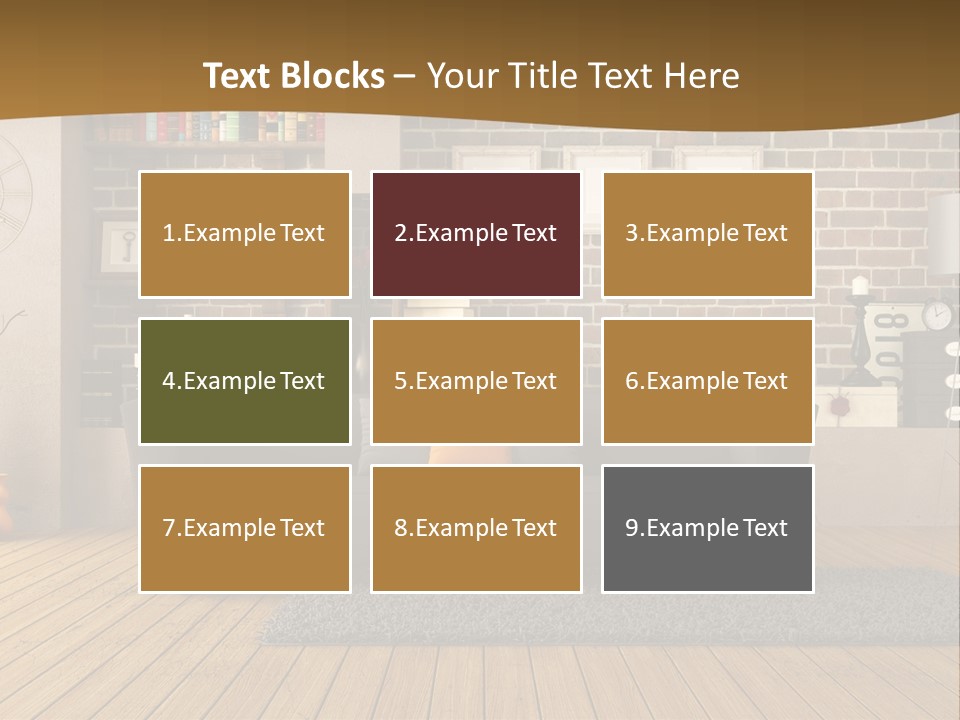 Couch Vase Wooden PowerPoint Template