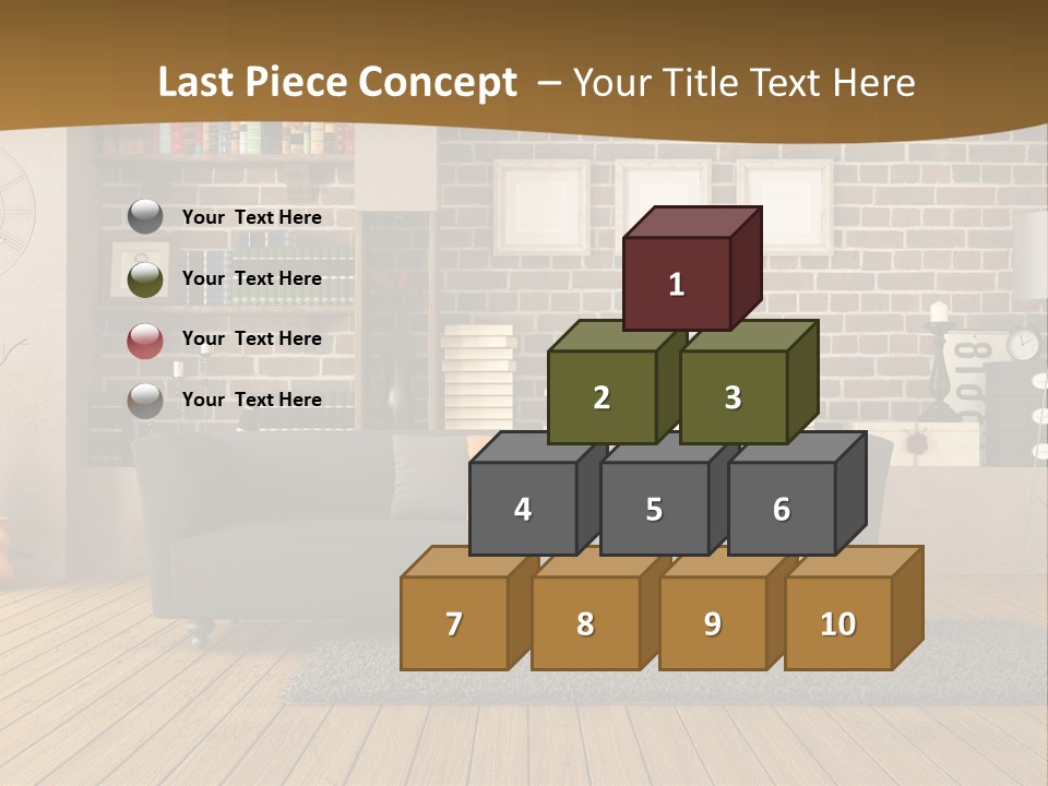 Couch Vase Wooden PowerPoint Template