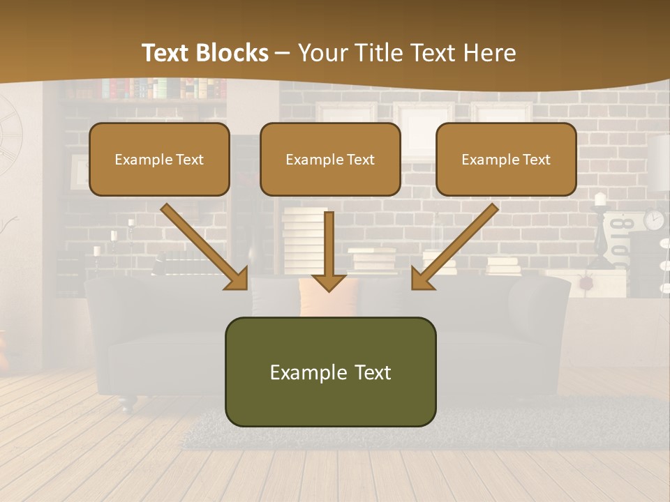 Couch Vase Wooden PowerPoint Template