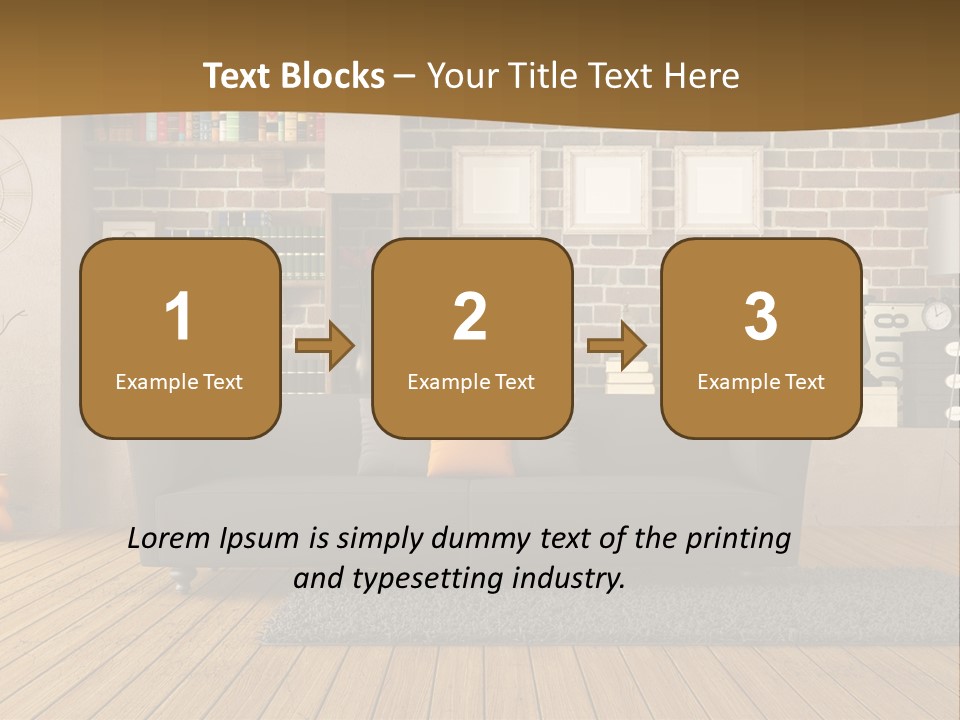 Couch Vase Wooden PowerPoint Template