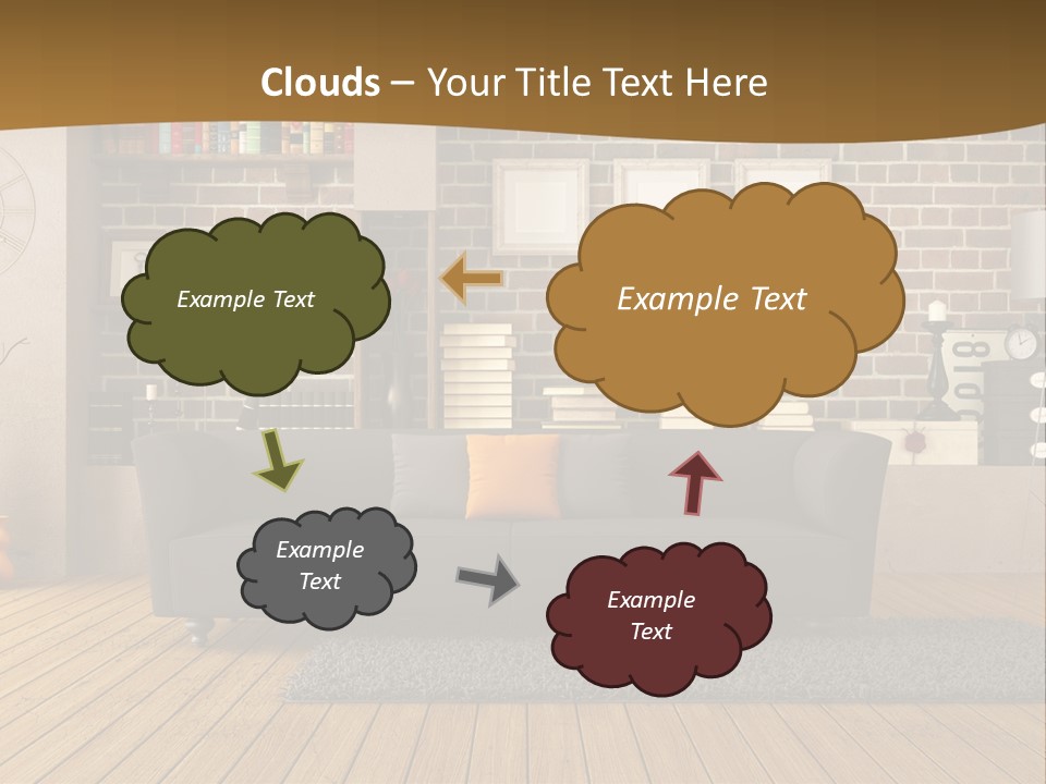Couch Vase Wooden PowerPoint Template