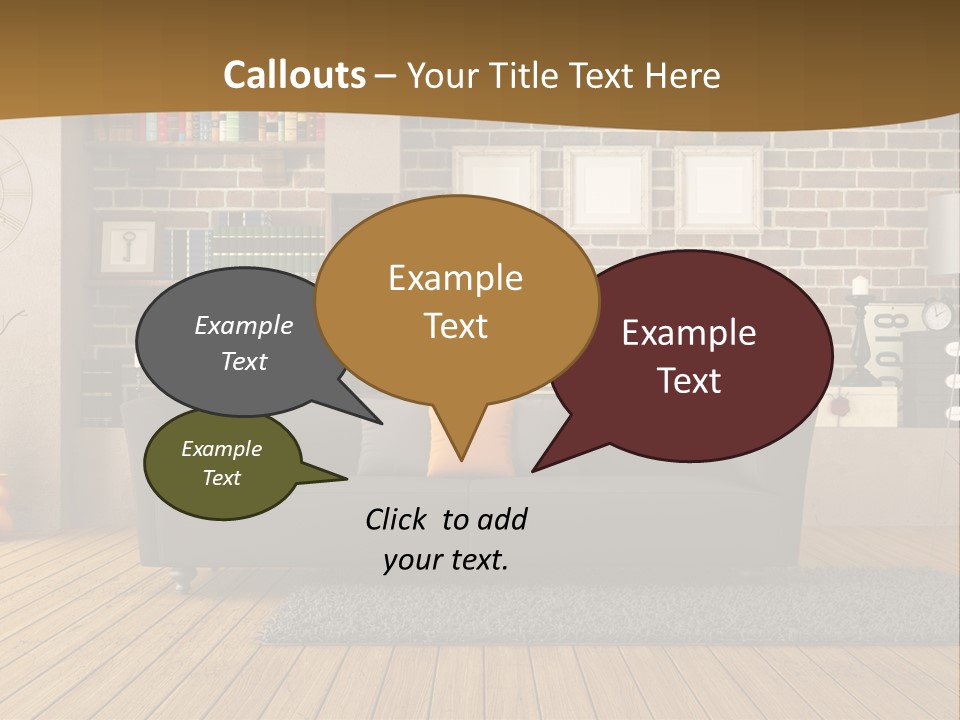 Couch Vase Wooden PowerPoint Template