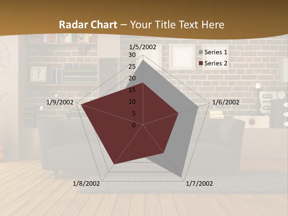 Couch Vase Wooden PowerPoint Template