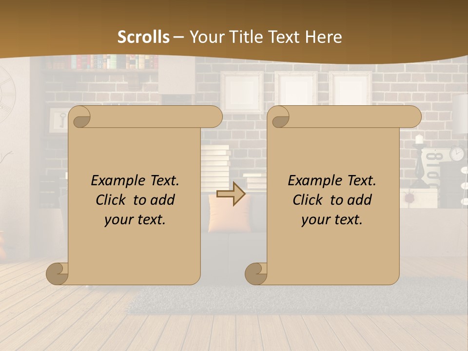 Couch Vase Wooden PowerPoint Template