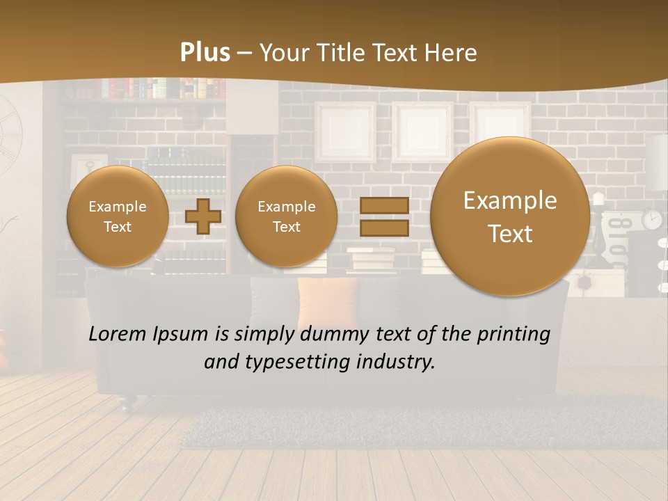 Couch Vase Wooden PowerPoint Template