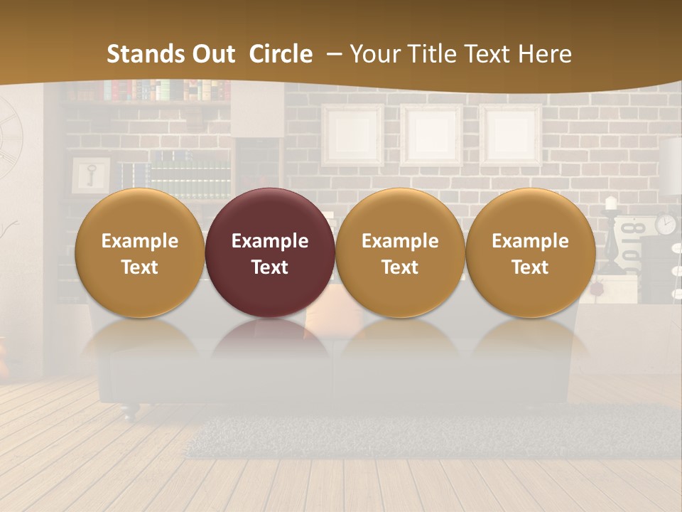 Couch Vase Wooden PowerPoint Template