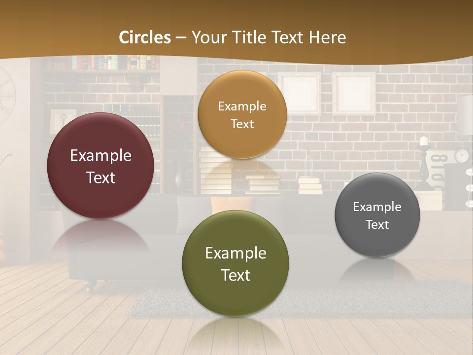 Couch Vase Wooden PowerPoint Template