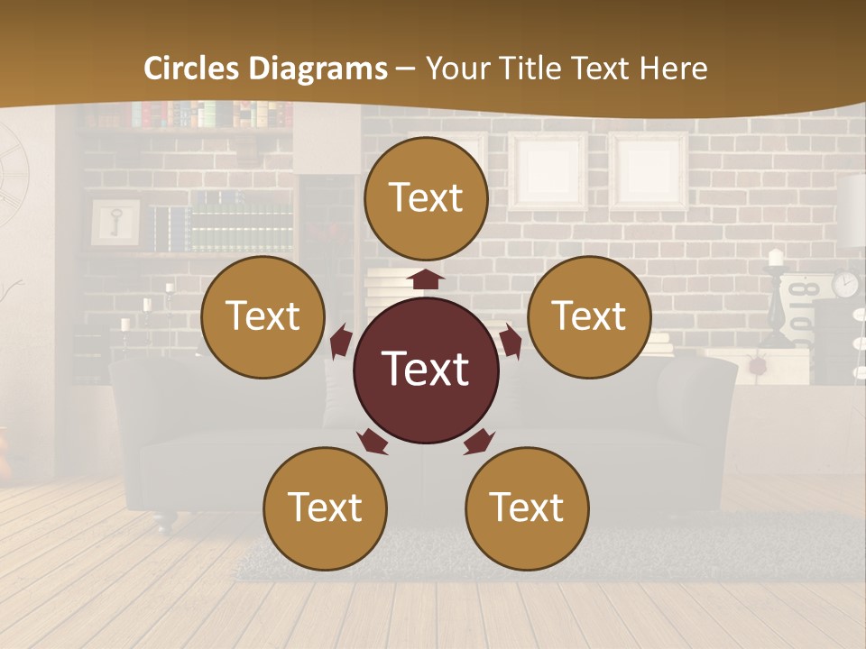 Couch Vase Wooden PowerPoint Template