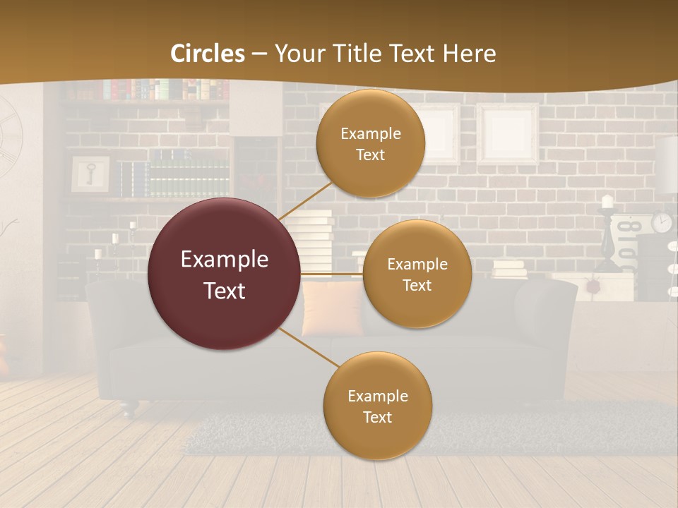 Couch Vase Wooden PowerPoint Template