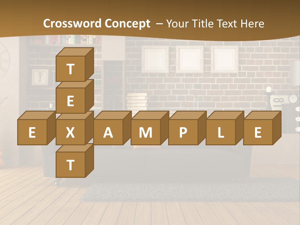 Couch Vase Wooden PowerPoint Template