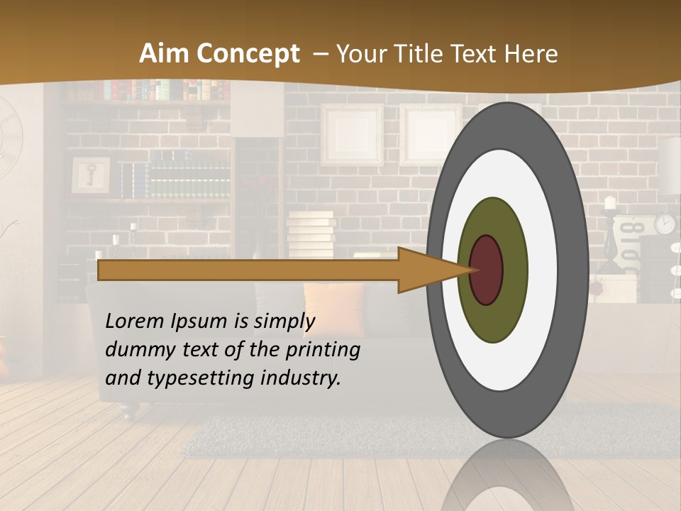 Couch Vase Wooden PowerPoint Template