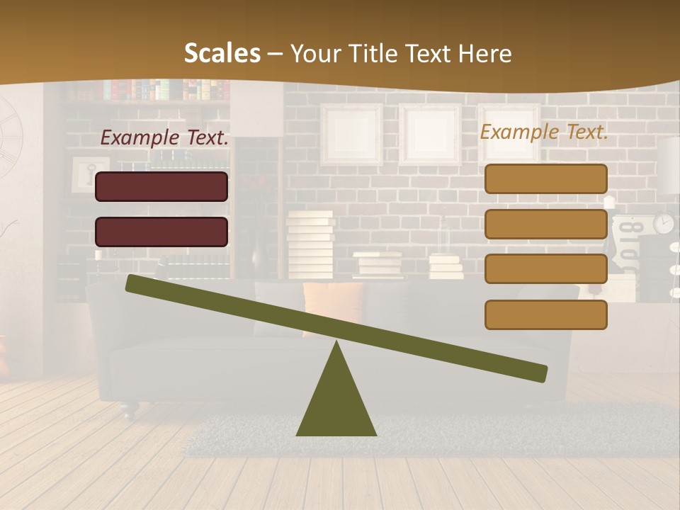 Couch Vase Wooden PowerPoint Template