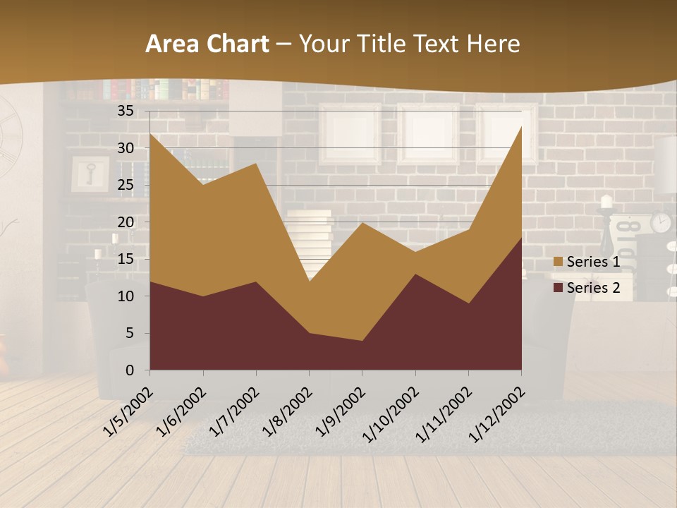 Couch Vase Wooden PowerPoint Template