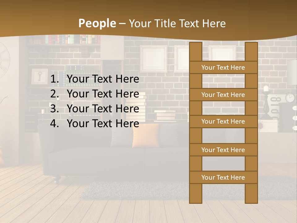 Couch Vase Wooden PowerPoint Template