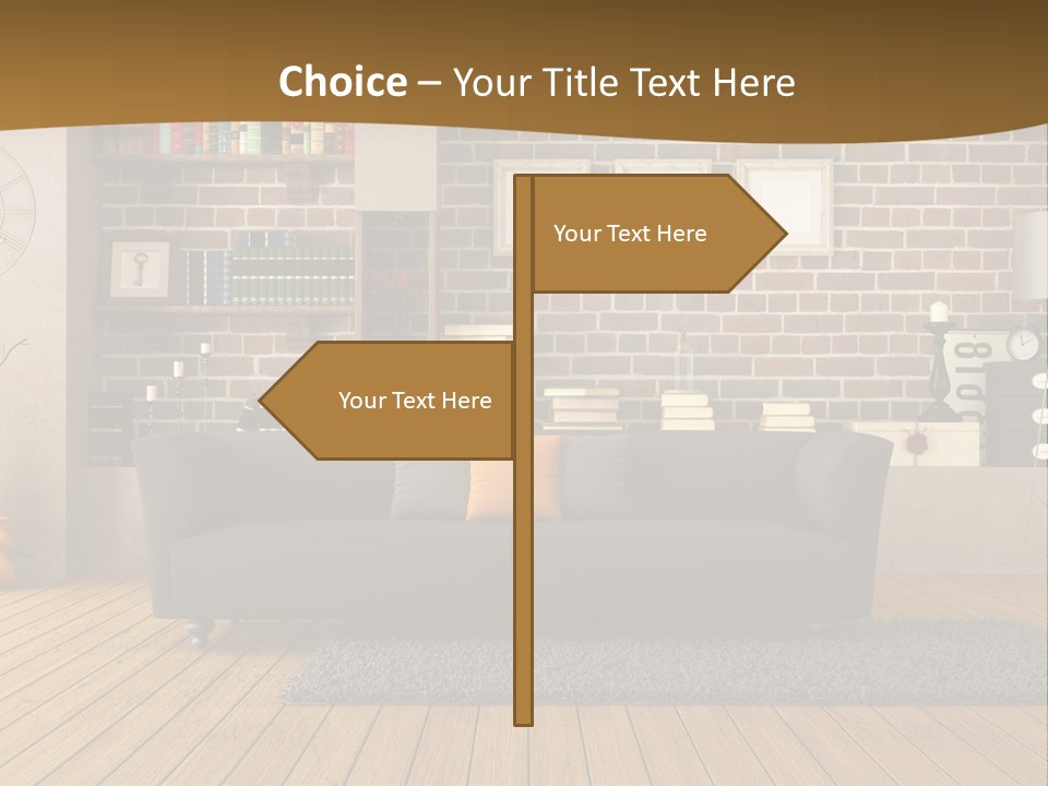 Couch Vase Wooden PowerPoint Template