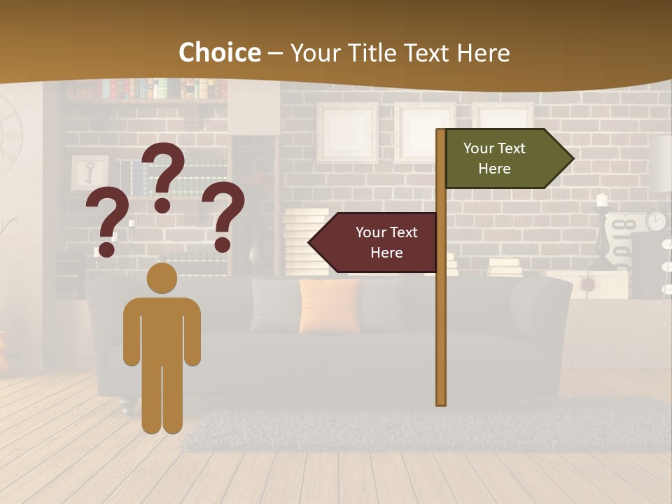 Couch Vase Wooden PowerPoint Template