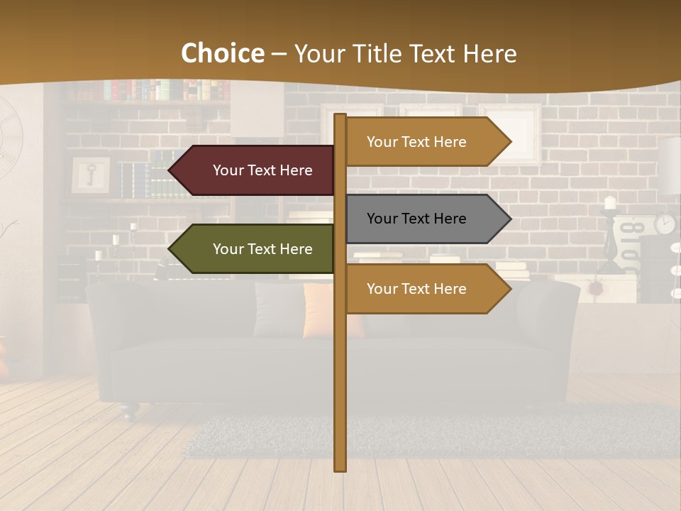 Couch Vase Wooden PowerPoint Template