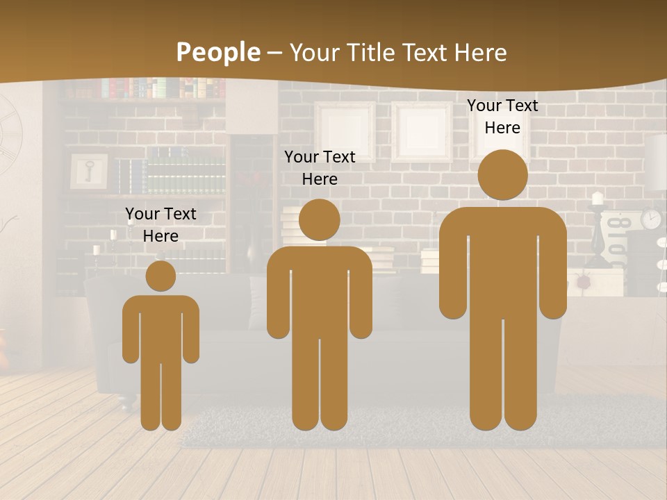 Couch Vase Wooden PowerPoint Template