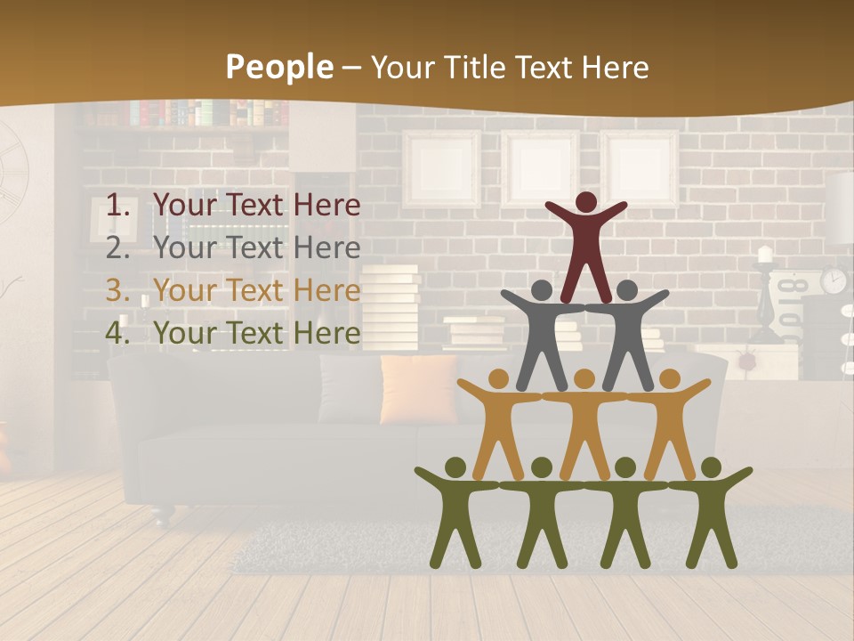 Couch Vase Wooden PowerPoint Template