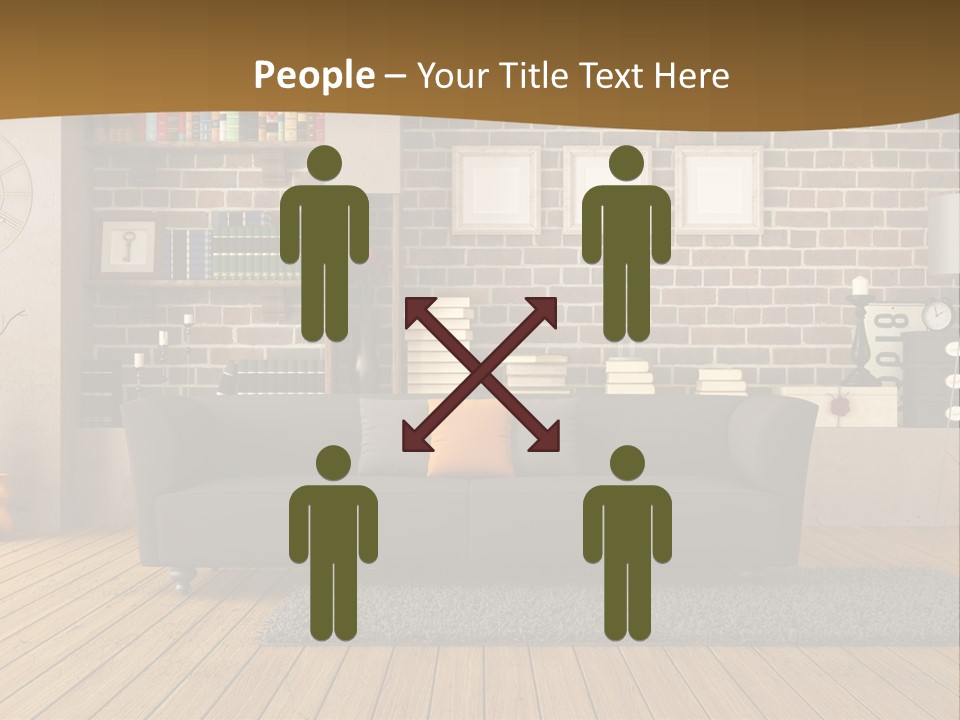 Couch Vase Wooden PowerPoint Template