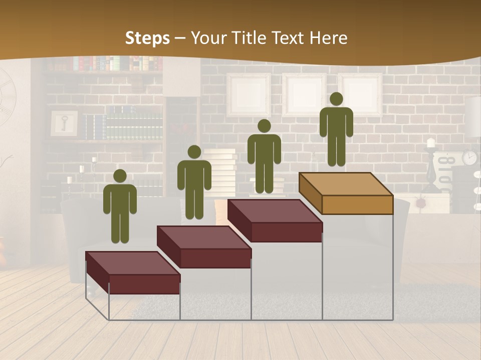 Couch Vase Wooden PowerPoint Template