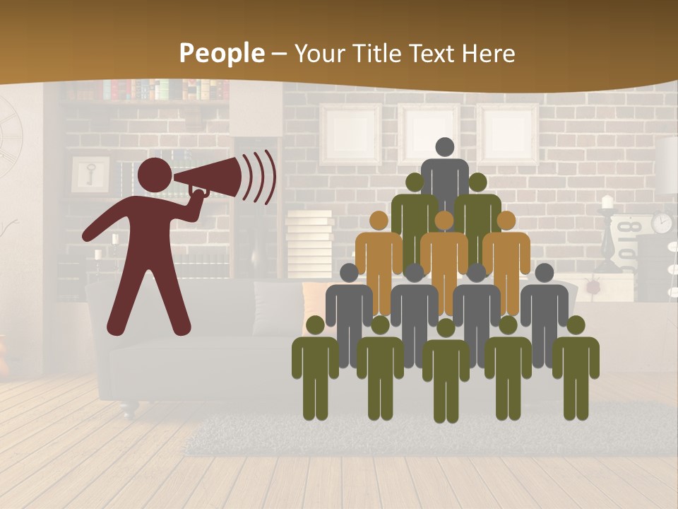 Couch Vase Wooden PowerPoint Template