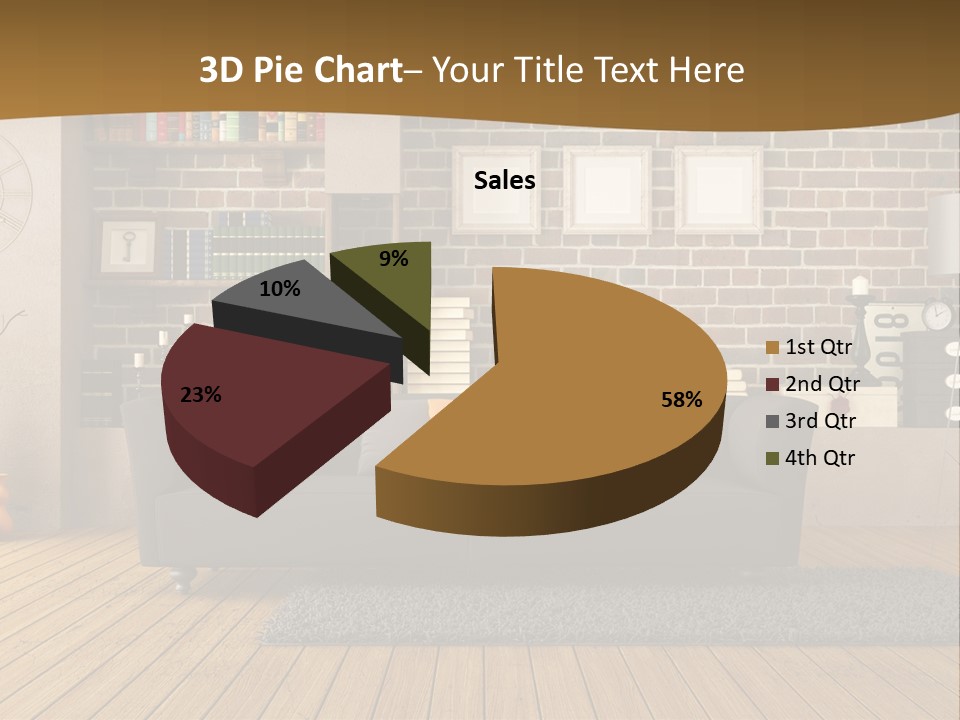 Couch Vase Wooden PowerPoint Template