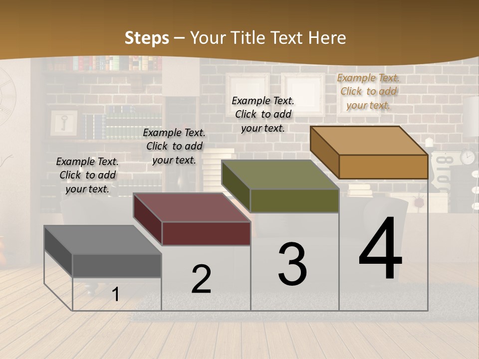 Couch Vase Wooden PowerPoint Template