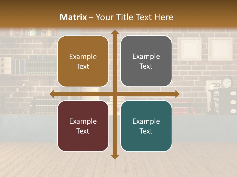 Blue Wood Livingroom PowerPoint Template