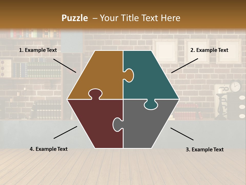 Blue Wood Livingroom PowerPoint Template