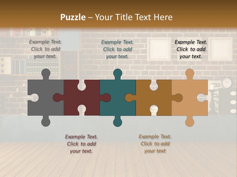 Blue Wood Livingroom PowerPoint Template