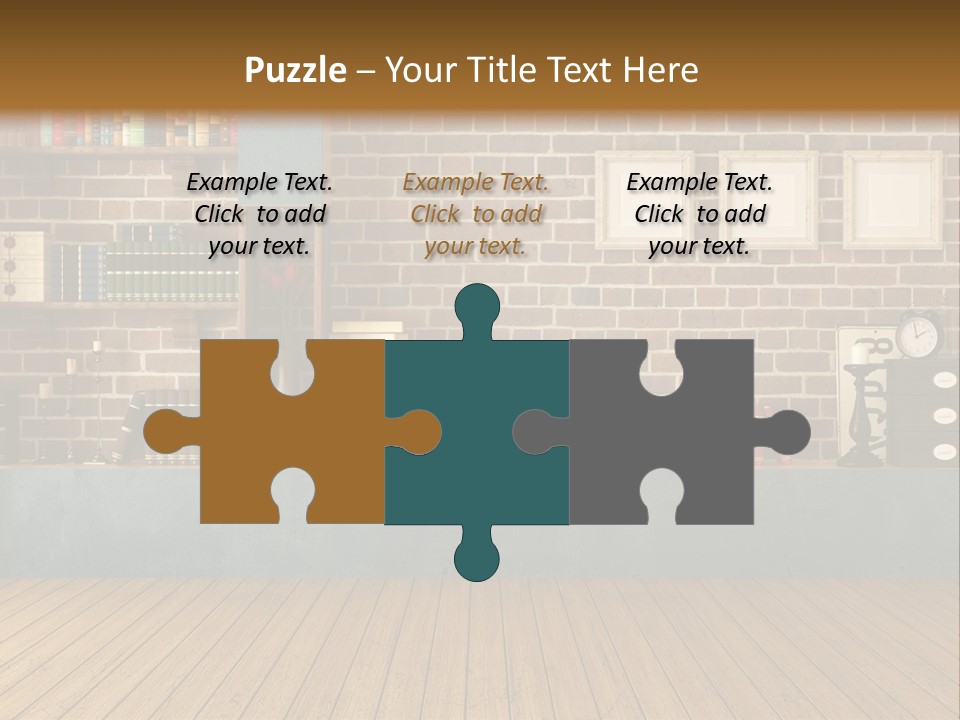 Blue Wood Livingroom PowerPoint Template