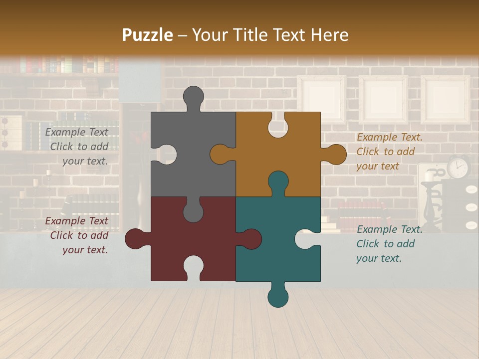 Blue Wood Livingroom PowerPoint Template