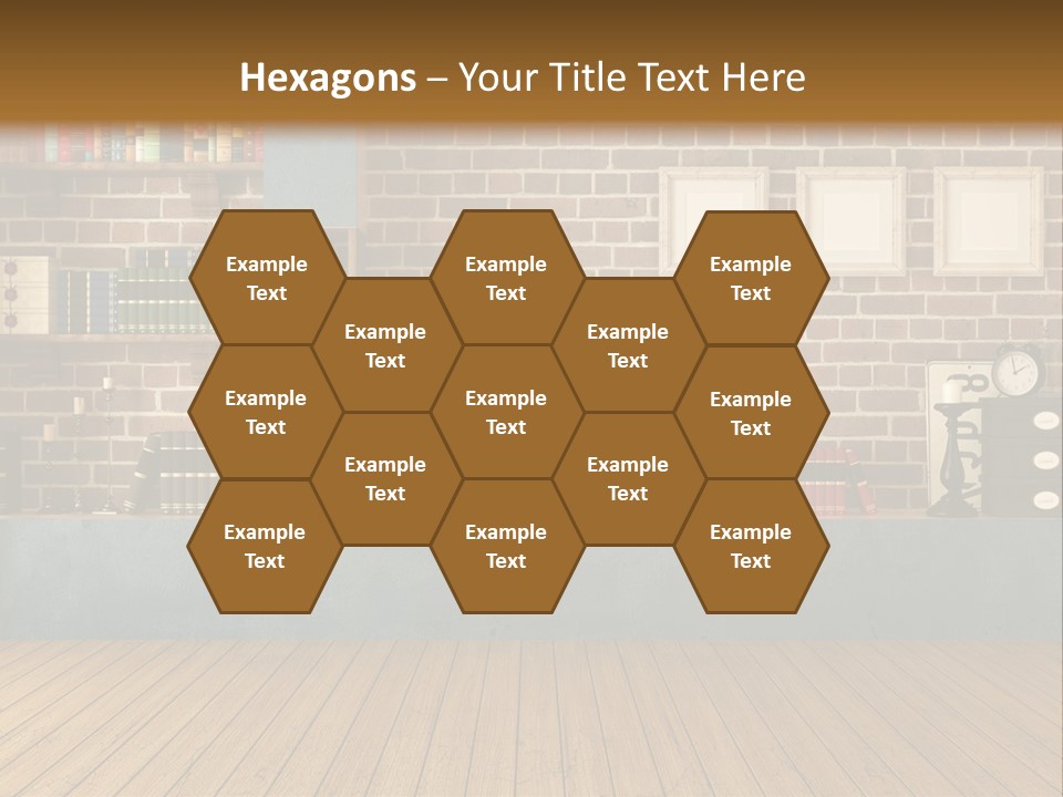 Blue Wood Livingroom PowerPoint Template