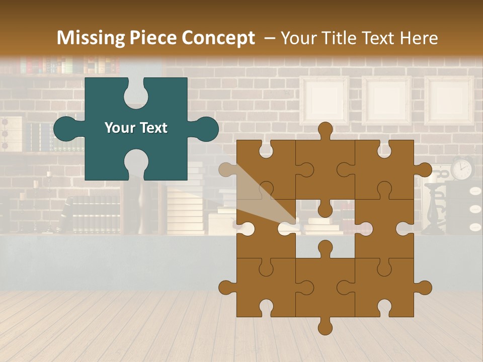 Blue Wood Livingroom PowerPoint Template