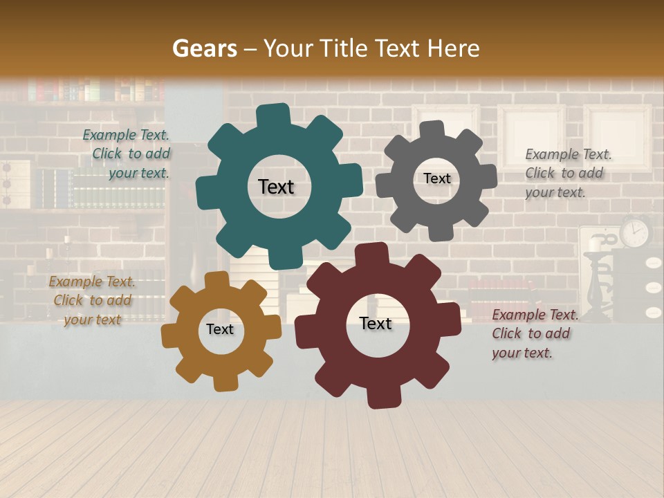 Blue Wood Livingroom PowerPoint Template