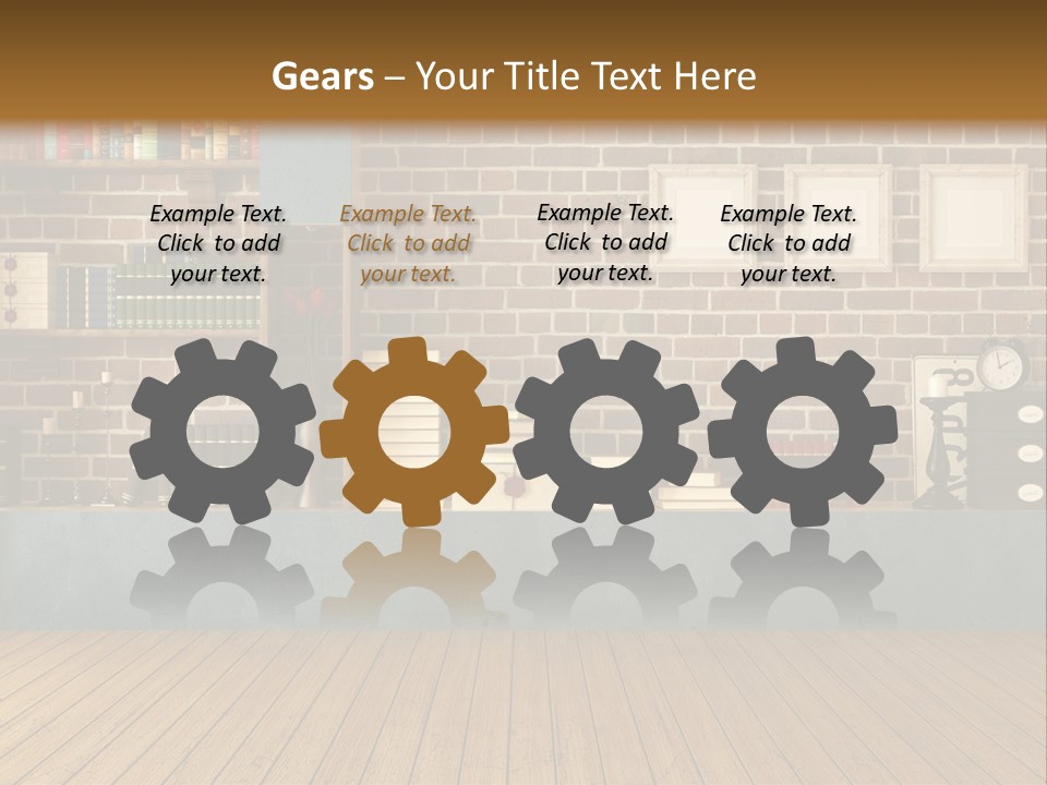 Blue Wood Livingroom PowerPoint Template