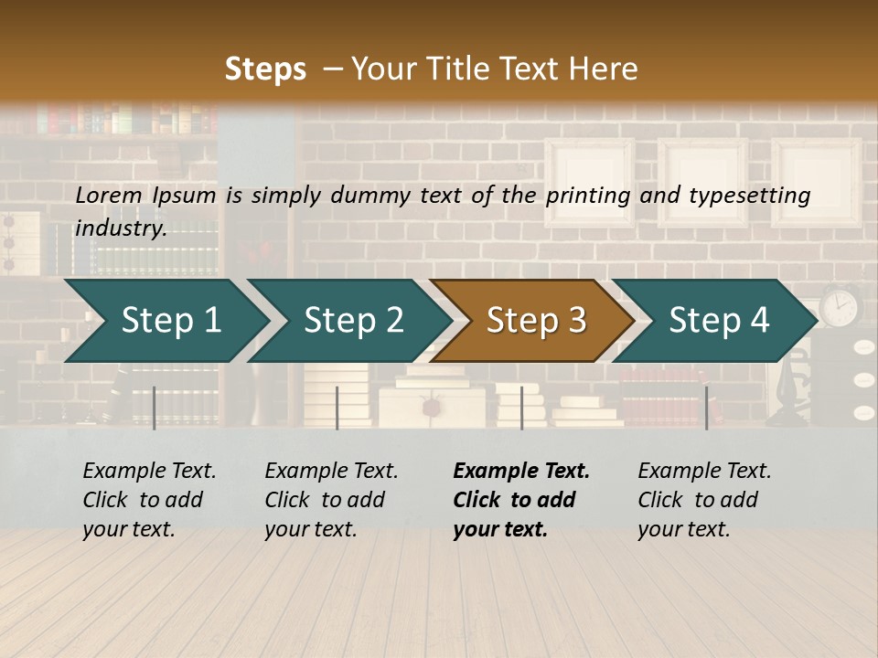 Blue Wood Livingroom PowerPoint Template