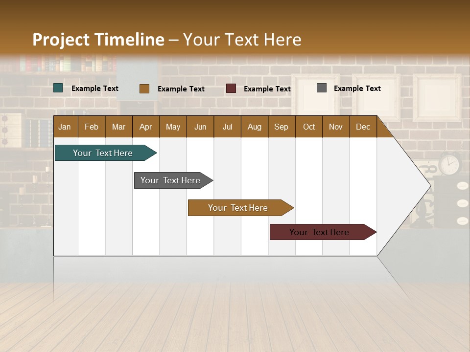 Blue Wood Livingroom PowerPoint Template