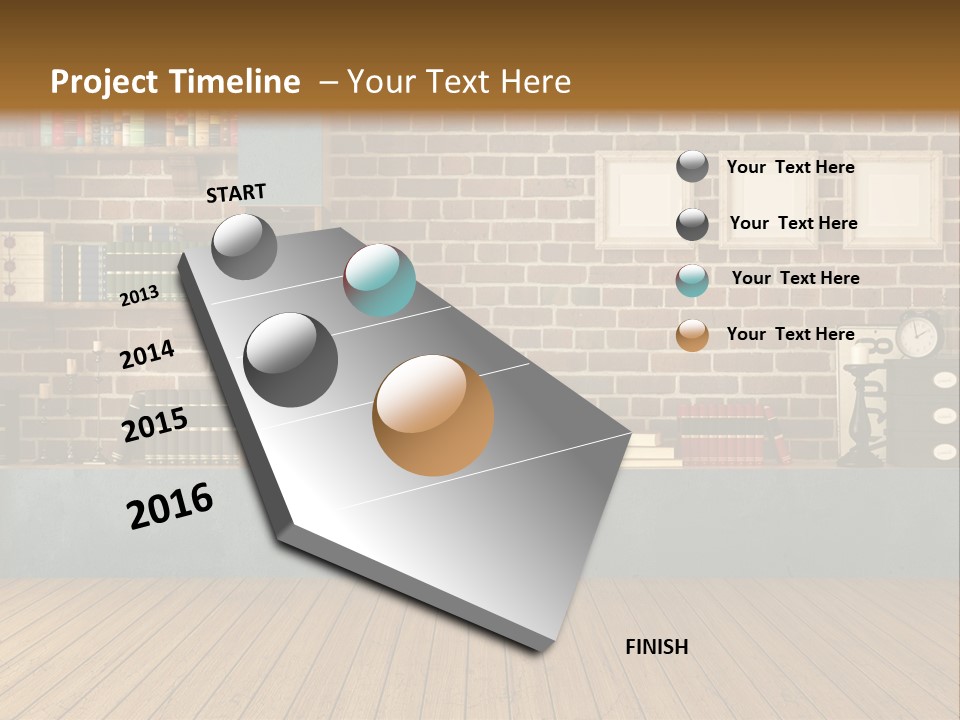 Blue Wood Livingroom PowerPoint Template