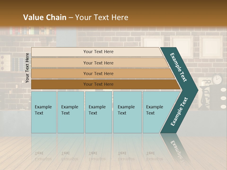 Blue Wood Livingroom PowerPoint Template