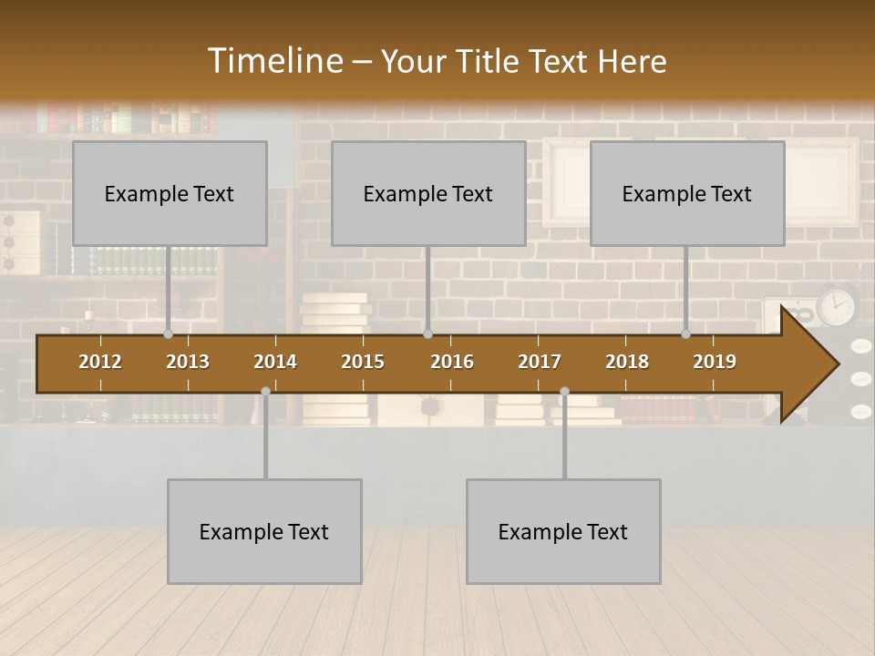 Blue Wood Livingroom PowerPoint Template