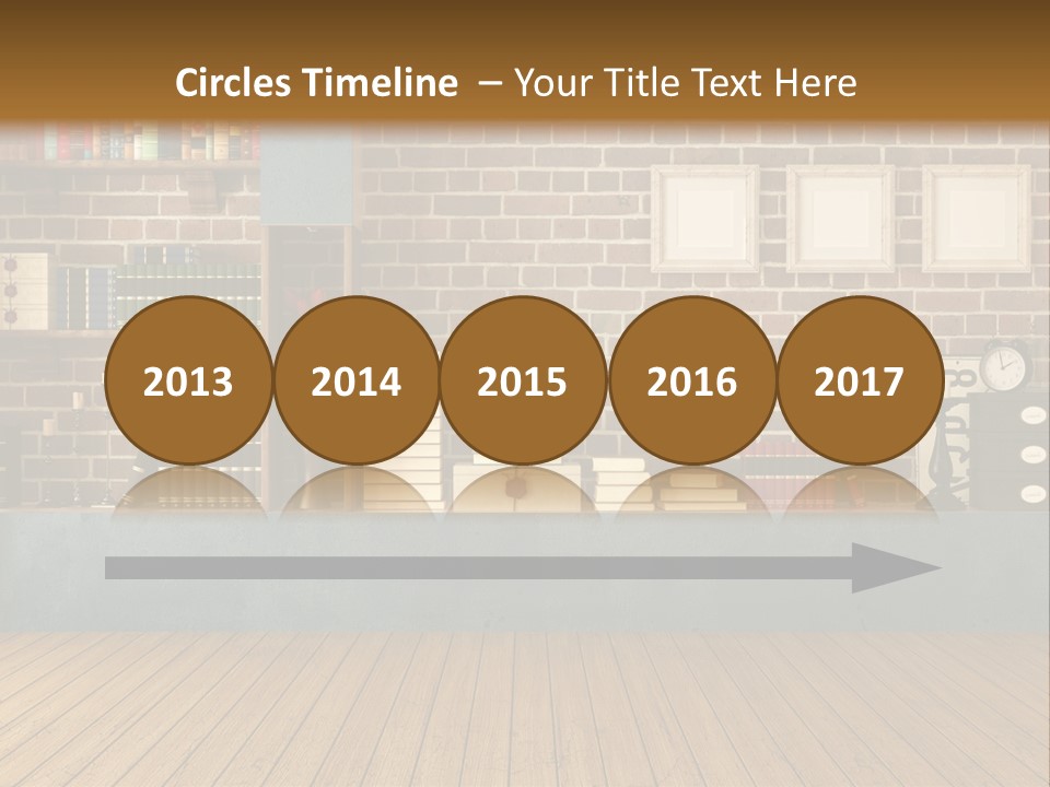 Blue Wood Livingroom PowerPoint Template