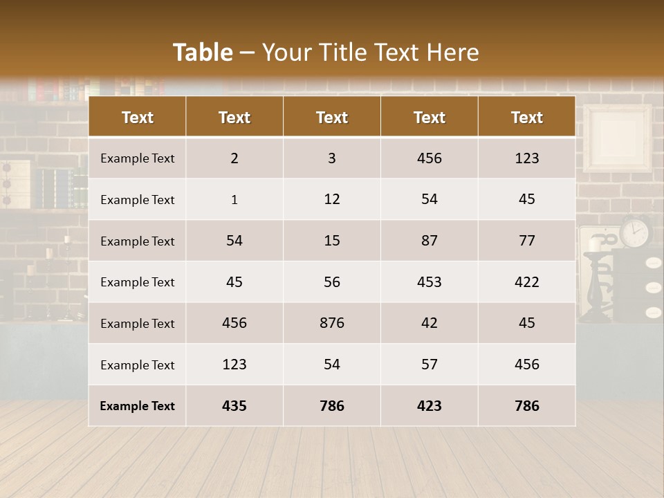 Blue Wood Livingroom PowerPoint Template