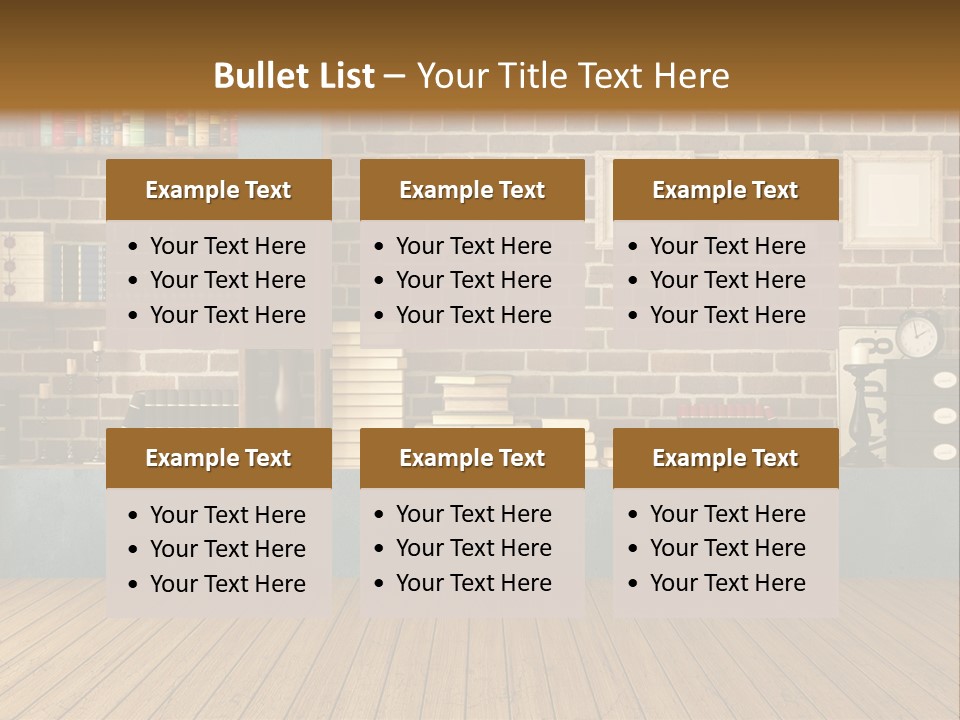 Blue Wood Livingroom PowerPoint Template