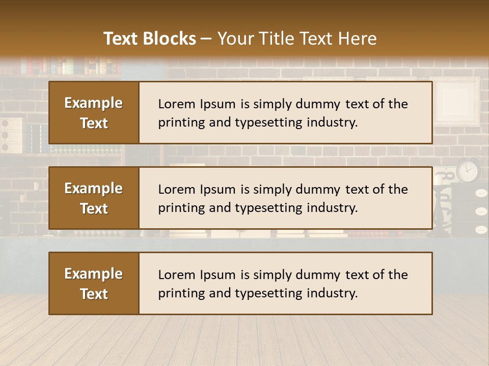 Blue Wood Livingroom PowerPoint Template